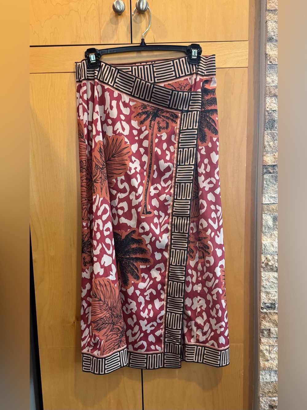 Leopard & Palm Wrap Skirt-NWOT